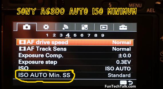 Sony a6300 ISO auto minimum setting