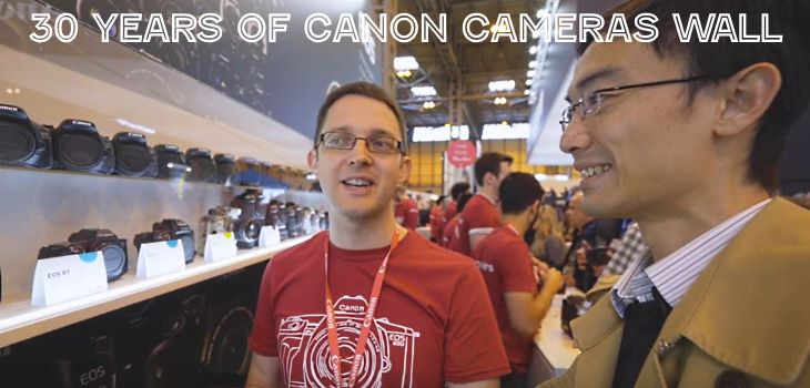 30 years of Canon cameras wall Lok