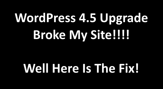 Fix WordPress 4.5 problems