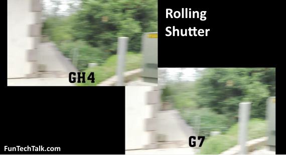 GH4 vs G7 rolling shutter video Panasonic