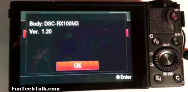 RX100M3 Firmware update