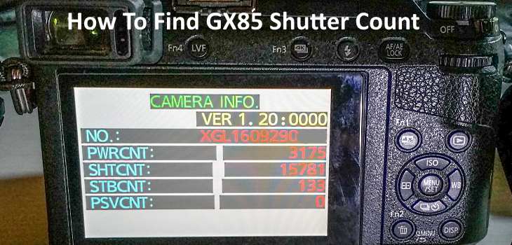 find gx85 shutter count