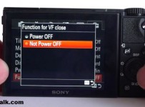 turn off RX100 iv veiw finder